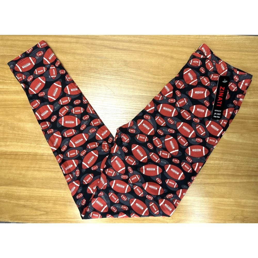 Football Soft Leggings 'Footballs Black Small Back to School!